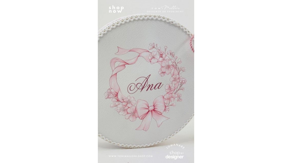 Trusou de Botez Bow Fairy Garden Personalizat pentru Fetițe 4